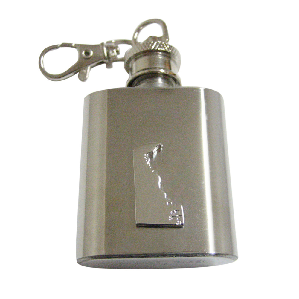 Delaware State Map Shape 1oz Keychain Flask - image 1